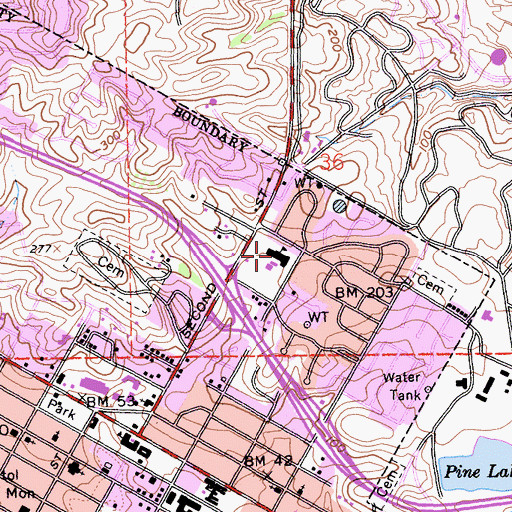 Topographic Map of Robert Semple Elementary School, CA