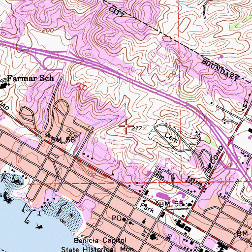 Topographic Map of Woodhill Park, CA