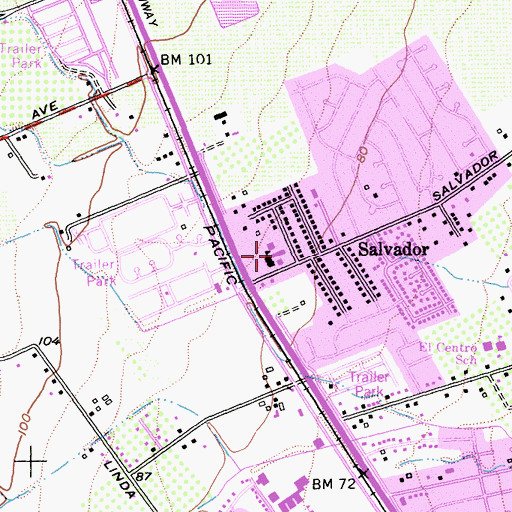 Topographic Map of Salvador Magnet Elementary School, CA