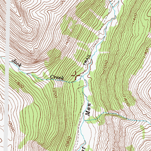 Topographic Map of Jack Creek, CO
