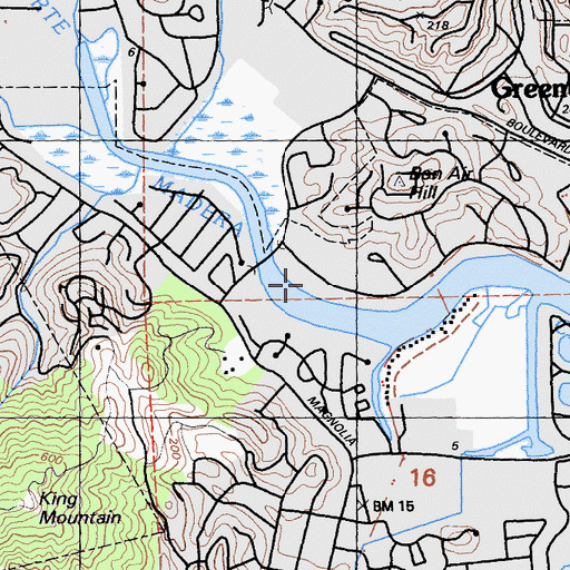 Topographic Map of Hamilton Park, CA