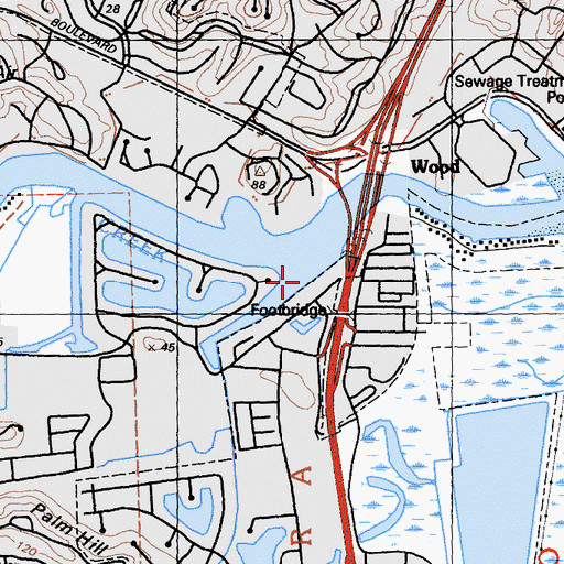 Topographic Map of Higgins Landing Small Craft Dock, CA
