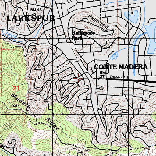 Topographic Map of Menke Park, CA
