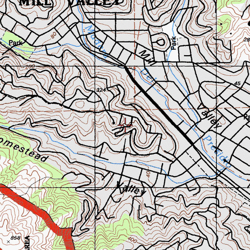 Topographic Map of Molino Park, CA
