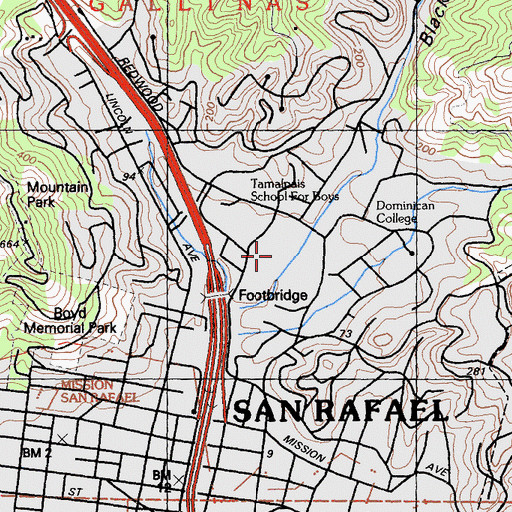 Topographic Map of Forest Meadows Performing Arts Center, CA