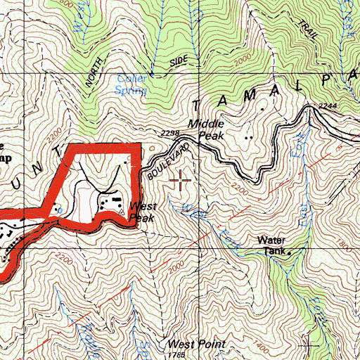 Topographic Map of Miller Trail, CA