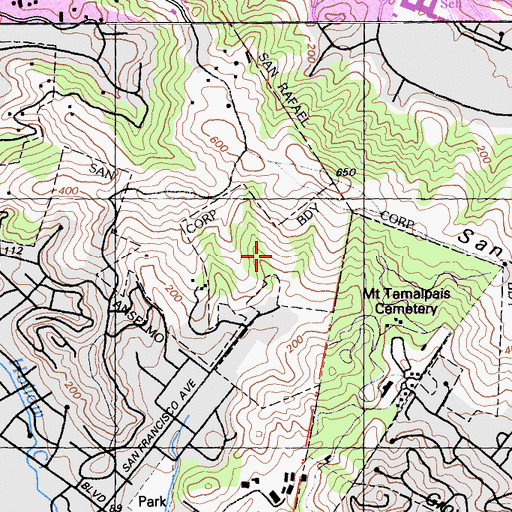 Topographic Map of Sorich Ranch Park, CA