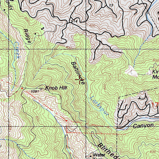 Topographic Map of Baltimore Canyon Trail, CA