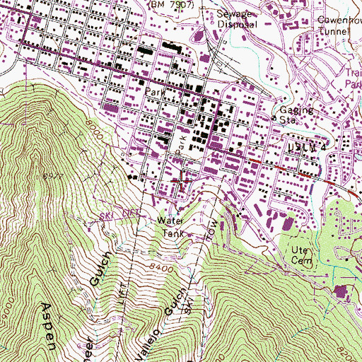 Topographic Map of Spar Gulch, CO