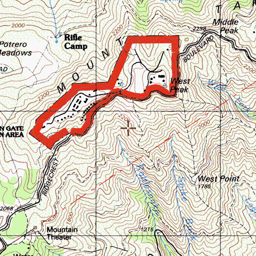 Topographic Map of Alice Eastwood Trail, CA