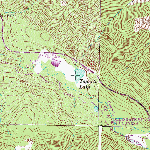 Topographic Map of Tagerts Lake, CO