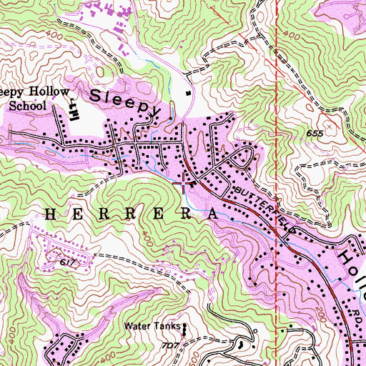 Topographic Map of Sleepy Hollow, CA