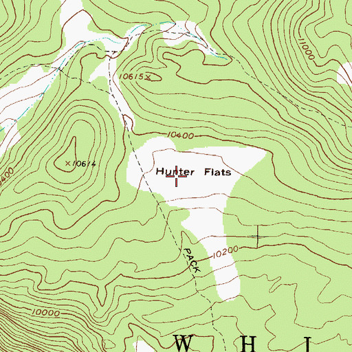 Topographic Map of Hunter Flats, CO