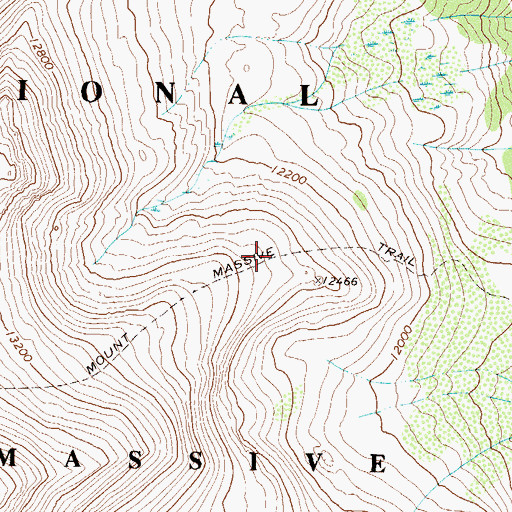 Topographic Map of Mount Massive Trail, CO