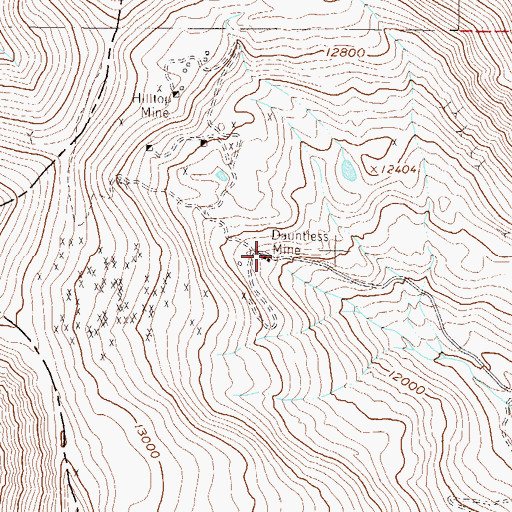 Topographic Map of Dauntless Mine, CO