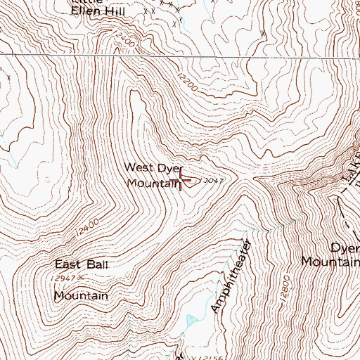 Topographic Map of West Dyer Mountain, CO