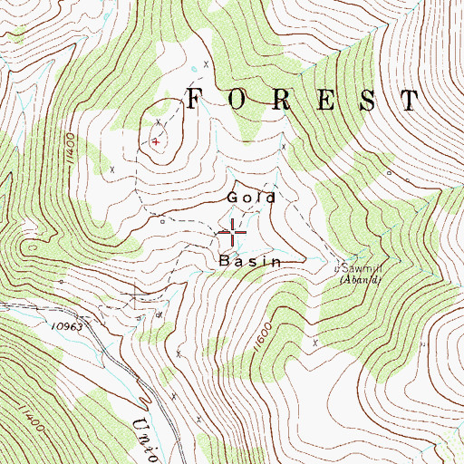 Topographic Map of Gold Basin, CO