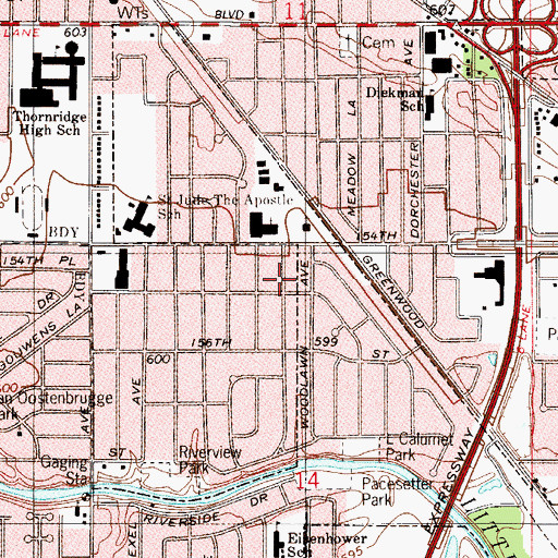 Topographic Map of Greenwood, IL