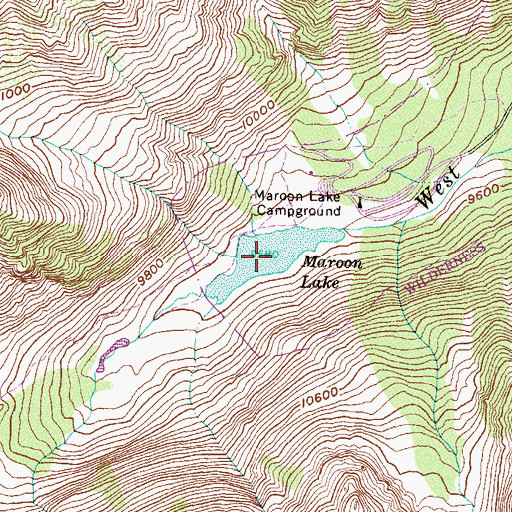 Topographic Map of Maroon Lake, CO