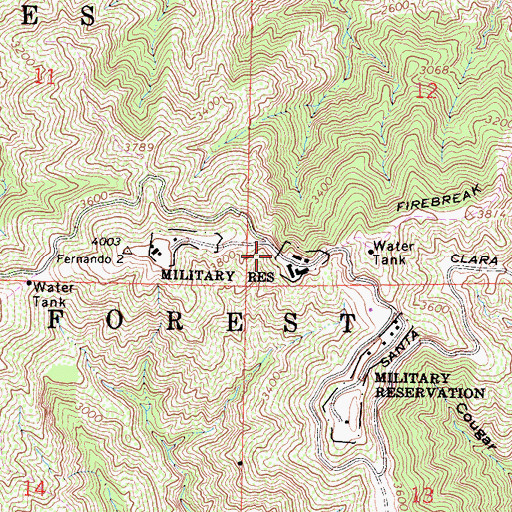 Topographic Map of LACD Fire Camp 9, CA