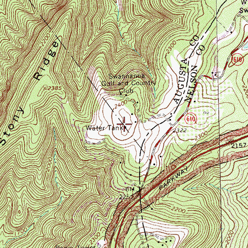 Topographic Map of Afton Mountain, VA