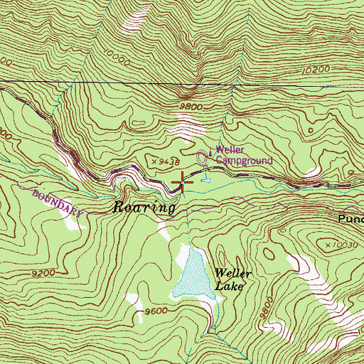 Topographic Map of Weller Lake Campground, CO