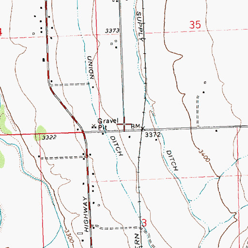 Topographic Map of Stevensville Seventh Day Adventist Church, MT