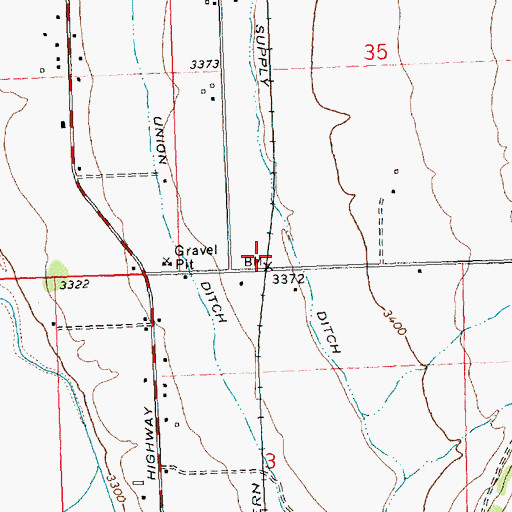 Topographic Map of Our Savior Lutheran Church, MT