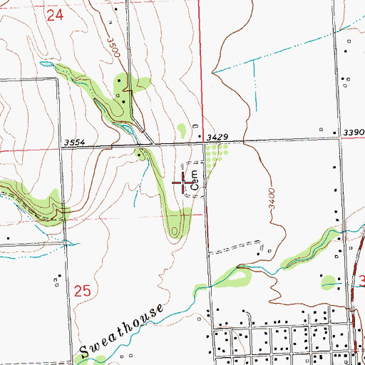 Topographic Map of Victor Cemetery, MT