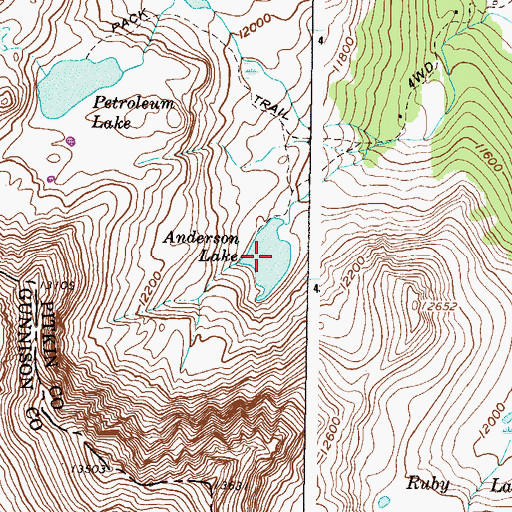 Topographic Map of Anderson Lake, CO