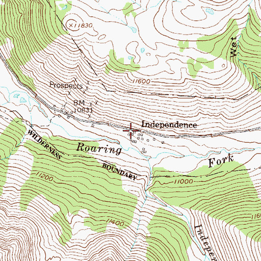 Topographic Map of Independence (historical), CO