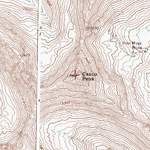 Topographic Map of Casco Peak, CO