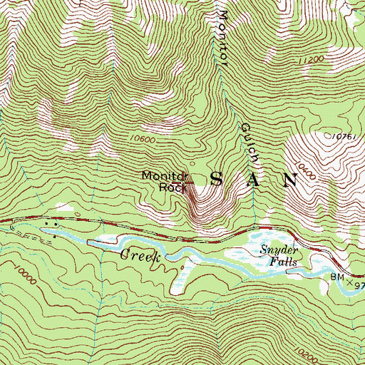 Topographic Map of Monitor Rock, CO