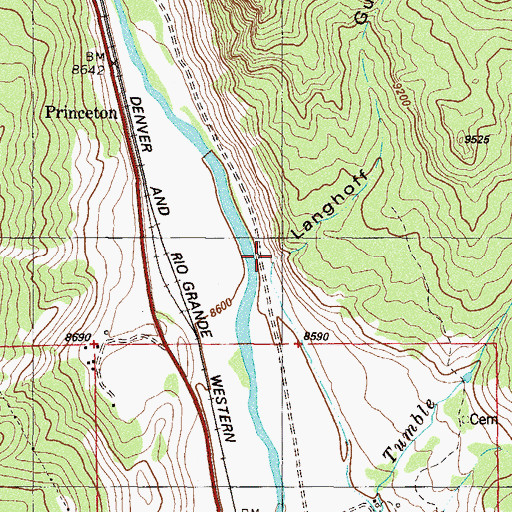 Topographic Map of Langhoff Gulch, CO