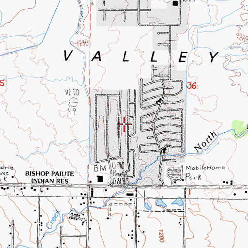 Topographic Map of Glenwood Mobile Estates, CA