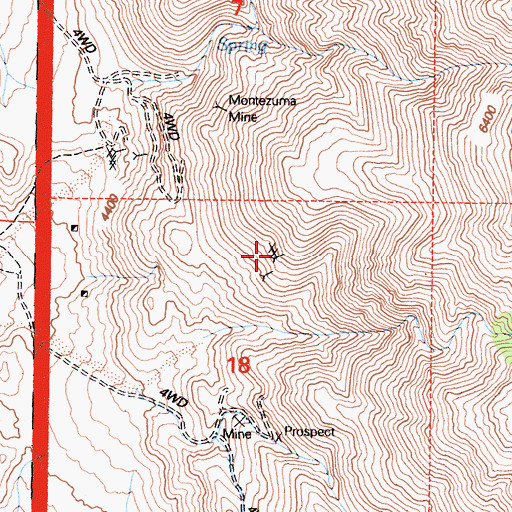 Topographic Map of Alice Quartz Mine, CA