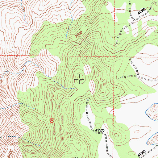 Topographic Map of J R Number 2 Prospect, CA