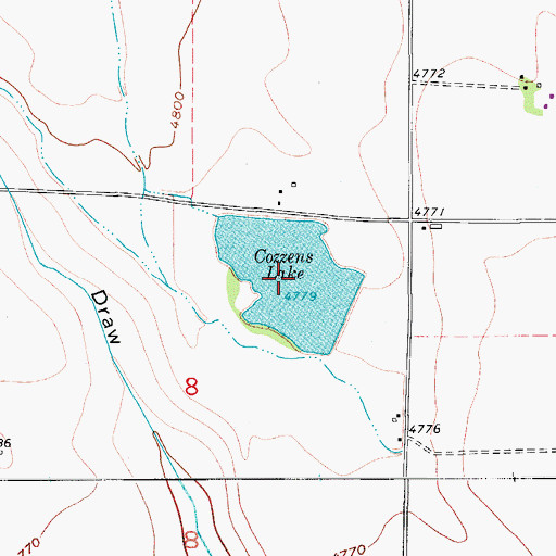 Topographic Map of Cozzens Lake, CO