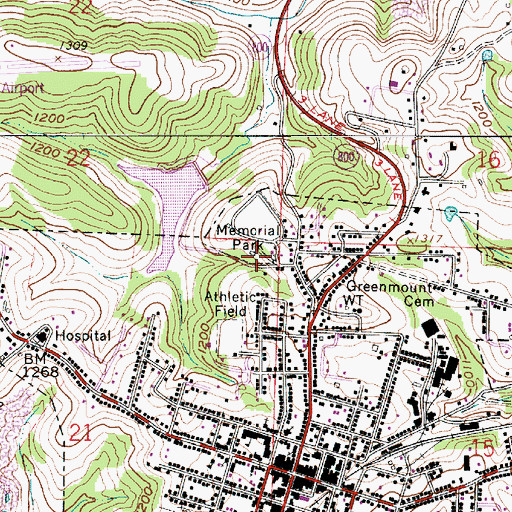 Topographic Map of Albert S George Youth Center, OH