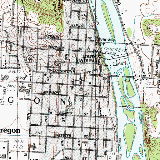 Topographic Map of Ogle County Courthouse, IL