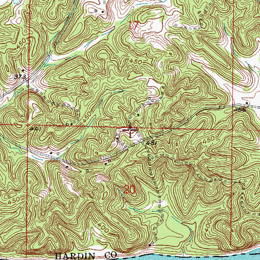 Topographic Map of Tower Rock School (historical), IL