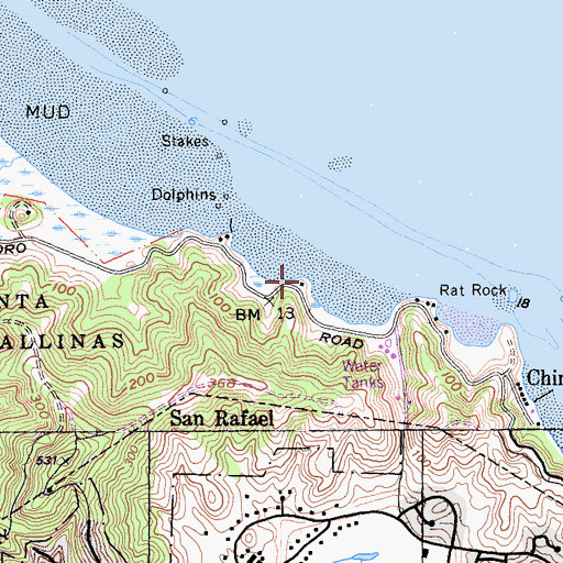 Topographic Map of Weber Point, CA