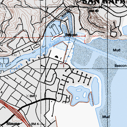 Topographic Map of Schoen Park, CA