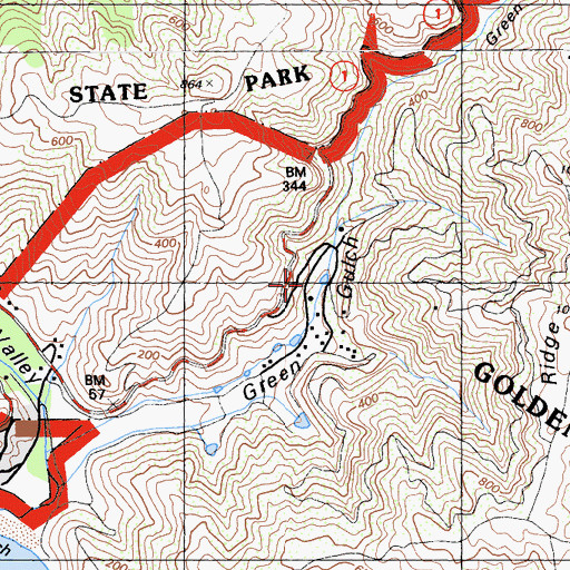 Topographic Map of Green Gulch Farm, CA