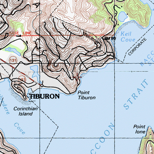 Topographic Map of Lyford Cove, CA