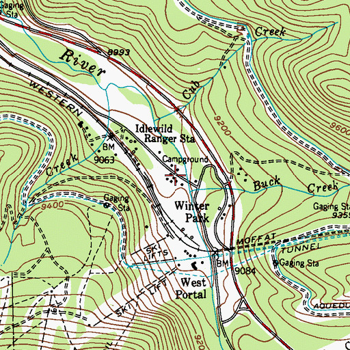 Topographic Map of Buck Creek, CO
