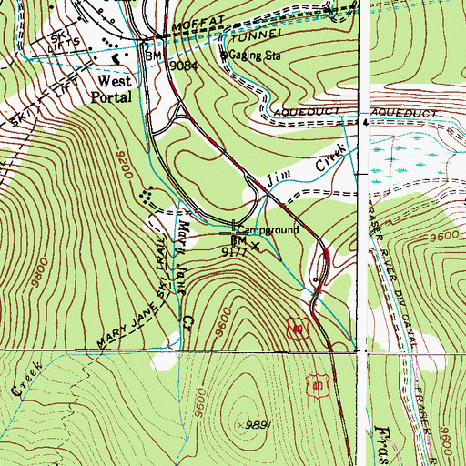 Topographic Map of Jim Creek, CO