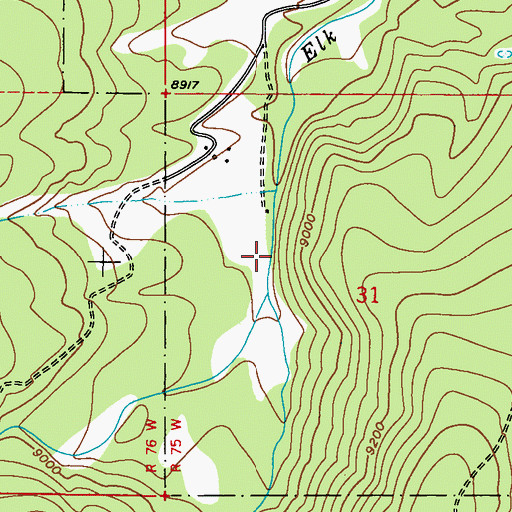 Topographic Map of West Elk Creek, CO