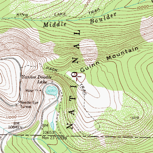 Topographic Map of Guinn Mountain, CO