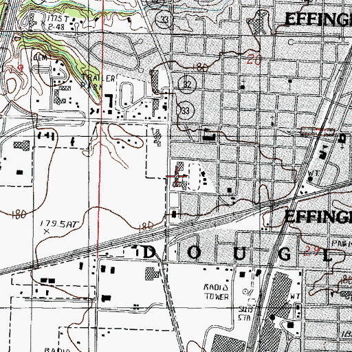 Topographic Map of Effingham High School, IL